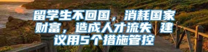 留学生不回国，消耗国家财富，造成人才流失 建议用5个措施管控