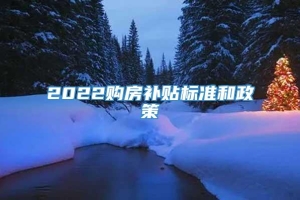 2022购房补贴标准和政策