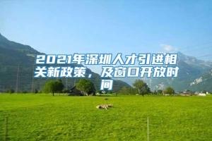 2021年深圳人才引进相关新政策，及窗口开放时间