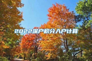 2022深户积分入户计算