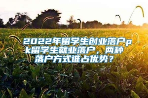 2022年留学生创业落户pk留学生就业落户，两种落户方式谁占优势？