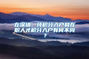 在深圳，纯积分入户和在职人才积分入户有何不同？