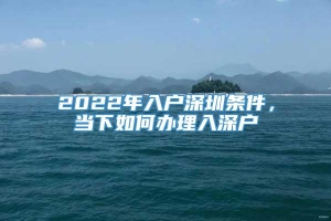 2022年入户深圳条件，当下如何办理入深户