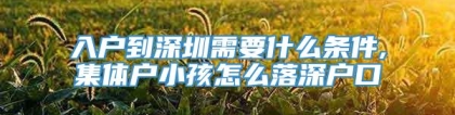 入户到深圳需要什么条件,集体户小孩怎么落深户口