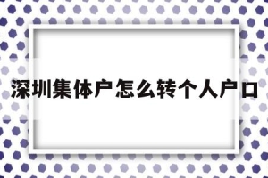 深圳集体户怎么转个人户口(深圳集体户口转个人户口应该如何办理？)