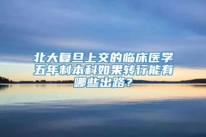 北大复旦上交的临床医学五年制本科如果转行能有哪些出路？