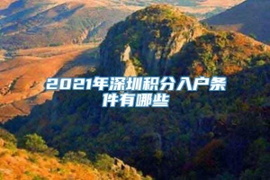 2021年深圳积分入户条件有哪些