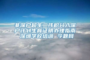 非深户超生二孩积分入深户计划生育证明办理指南 深圳学校培训 今题网