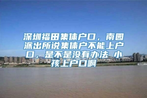 深圳福田集体户口，南园派出所说集体户不能上户口，是不是没有办法給小孩上户口啊