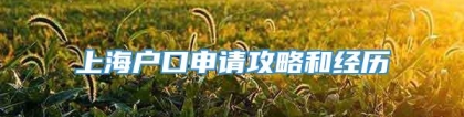 上海户口申请攻略和经历