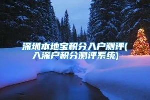 深圳本地宝积分入户测评(入深户积分测评系统)