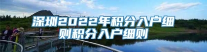 深圳2022年积分入户细则积分入户细则