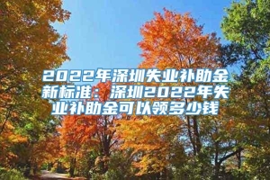 2022年深圳失业补助金新标准：深圳2022年失业补助金可以领多少钱