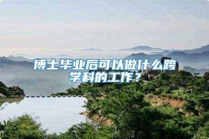 博士毕业后可以做什么跨学科的工作？