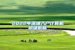 2022年深圳入户计算机初级职称