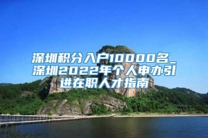 深圳积分入户10000名_深圳2022年个人申办引进在职人才指南