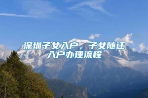 深圳子女入户，子女随迁入户办理流程