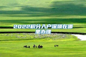 2022积分入户深圳在哪里办理