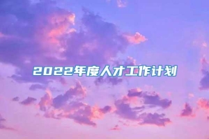 2022年度人才工作计划