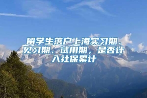 留学生落户上海实习期、见习期、试用期，是否计入社保累计