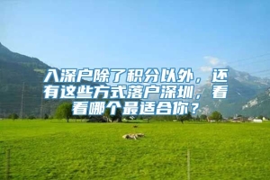 入深户除了积分以外，还有这些方式落户深圳，看看哪个最适合你？