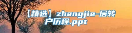 【精选】zhangjie-居转户历程.ppt