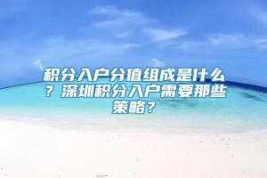 积分入户分值组成是什么？深圳积分入户需要那些策略？