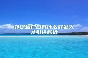 转深圳户口有什么好处人才引进秒批