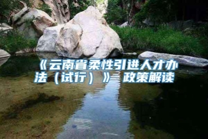 《云南省柔性引进人才办法（试行）》 政策解读