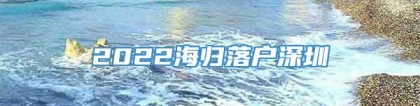 2022海归落户深圳