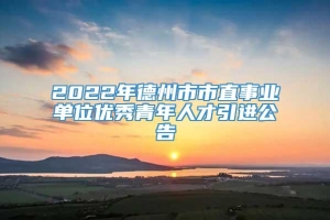 2022年德州市市直事业单位优秀青年人才引进公告