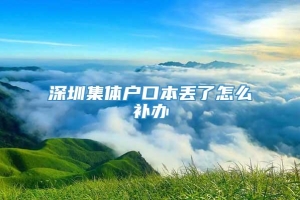 深圳集体户口本丢了怎么补办