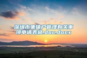 深圳市集体户管理有关事项申请表格.doc.docx