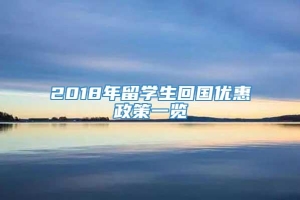 2018年留学生回国优惠政策一览