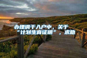 办理调干入户中，关于“计划生育证明”，求助