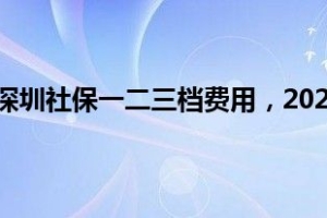 2021年非深户深圳社保一二三档费用，2020年深圳社保一二三档比例