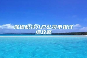 深圳积分入户公司申报详细攻略