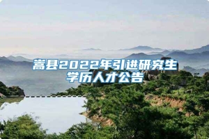 嵩县2022年引进研究生学历人才公告