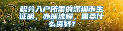 积分入户所需的深圳市生证明，办理流程，需要什么资料？