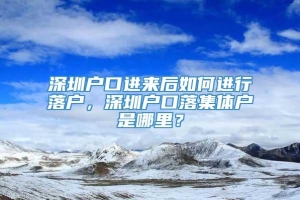 深圳户口进来后如何进行落户，深圳户口落集体户是哪里？