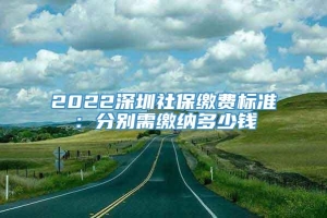 2022深圳社保缴费标准：分别需缴纳多少钱