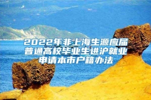 2022年非上海生源应届普通高校毕业生进沪就业申请本市户籍办法