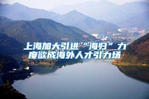 上海加大引进“海归”力度欲成海外人才引力场