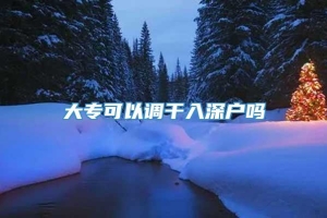 大专可以调干入深户吗