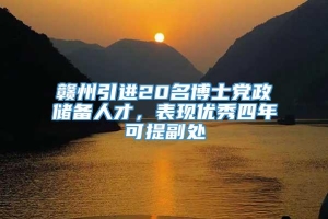 赣州引进20名博士党政储备人才，表现优秀四年可提副处