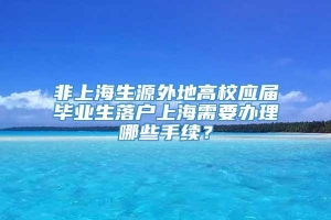 非上海生源外地高校应届毕业生落户上海需要办理哪些手续？