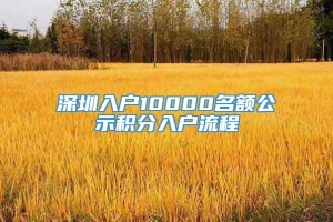 深圳入户10000名额公示积分入户流程