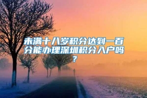 未满十八岁积分达到一百分能办理深圳积分入户吗？