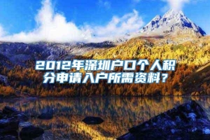 2012年深圳户口个人积分申请入户所需资料？