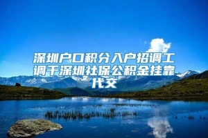 深圳户口积分入户招调工调干深圳社保公积金挂靠代交